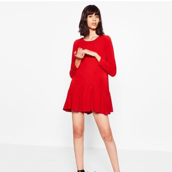 ZARA RED ROMPER / JUMPSUIT / ONE PIECE - Picture 1 of 7
